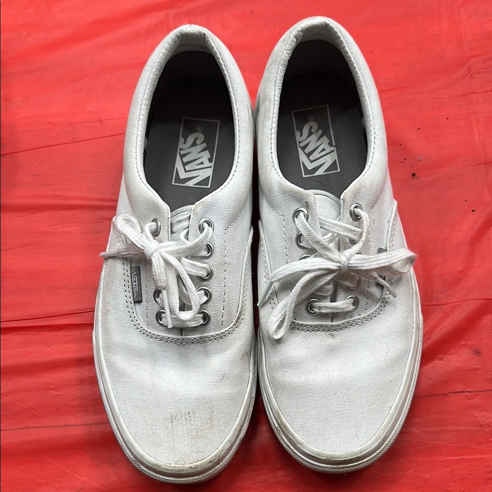 Vans Men's White Lace-Up Sneakers